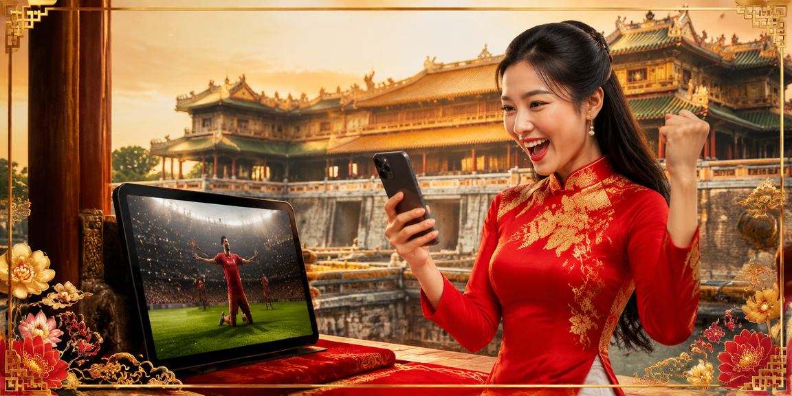 Thiếu nữ áo dài Huế nhận bonus đăng ký tại 200000 trên điện thoại